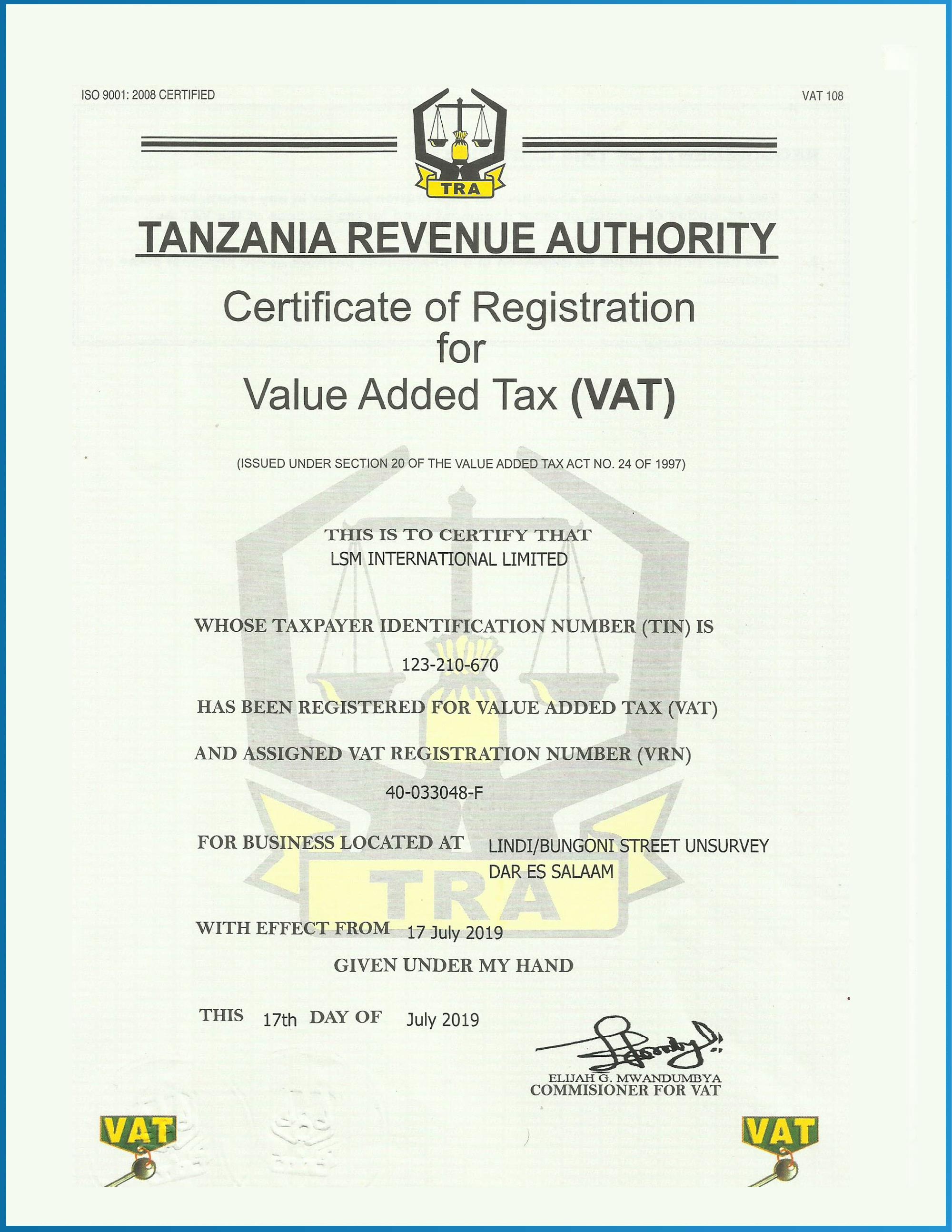 VAT Registration Number